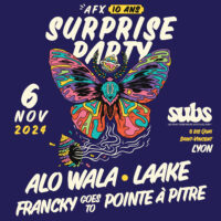 Affiche surprise party AFX post carré